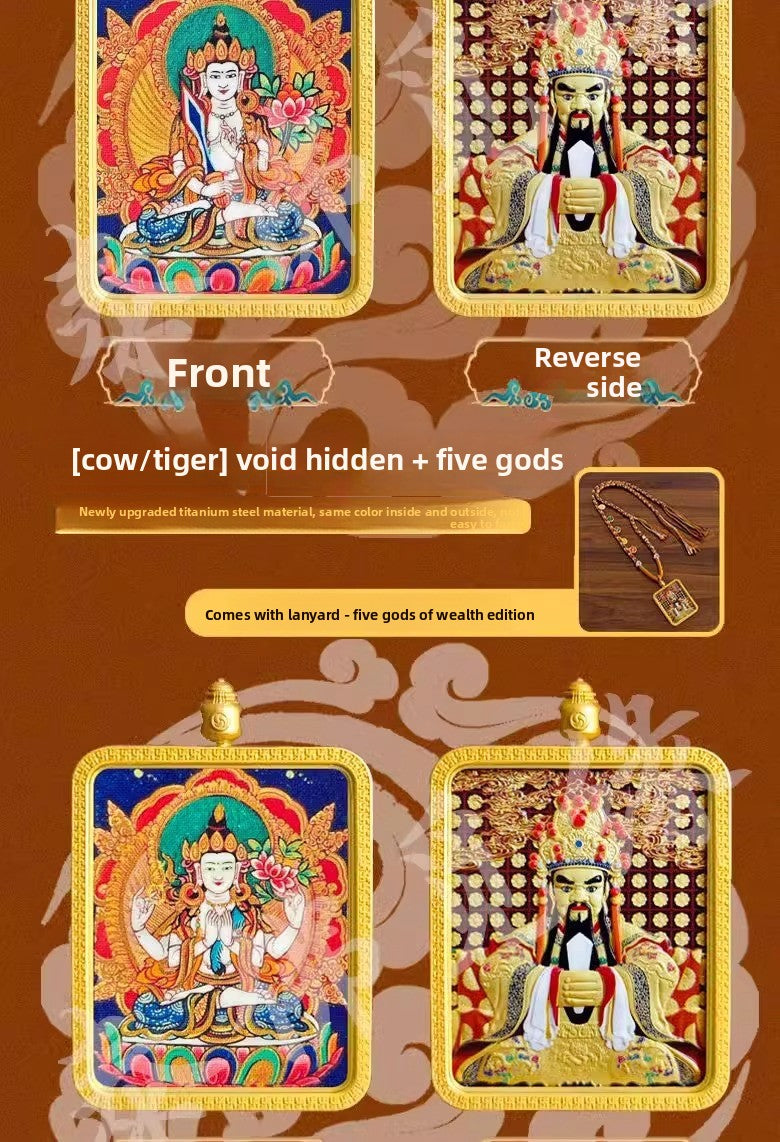 Eight Great Guardian Deities and Free Will Vajra Pendant