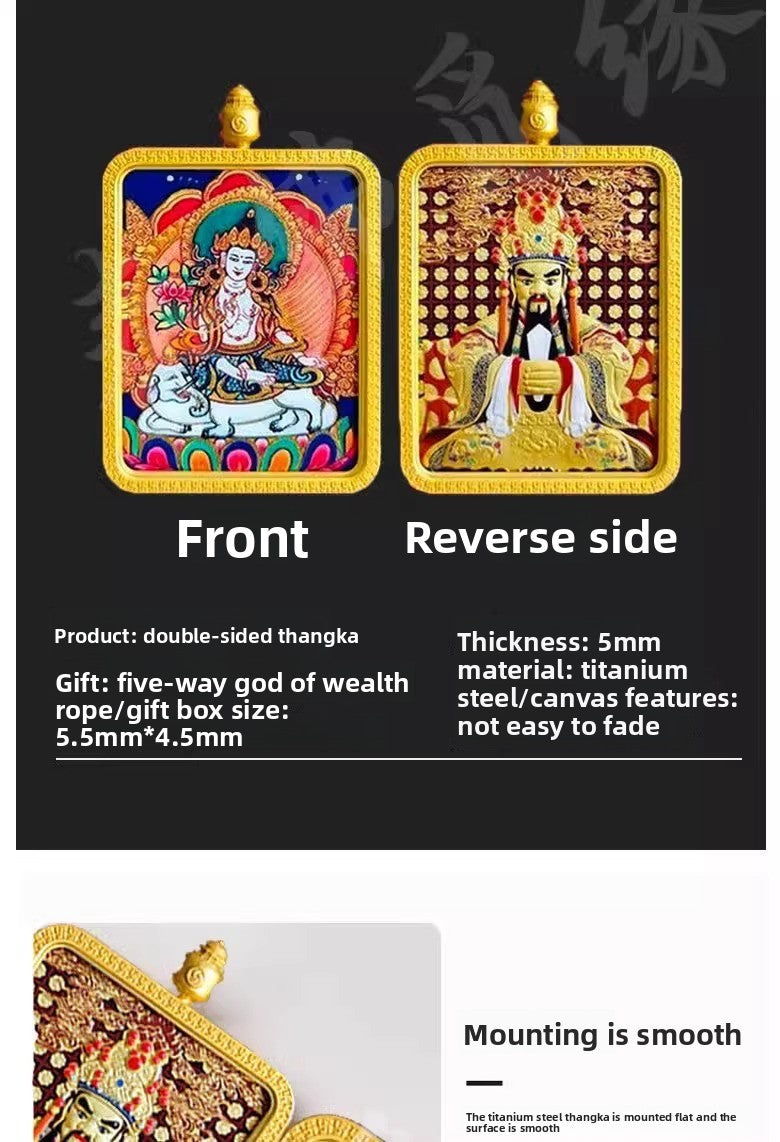 Eight Great Guardian Deities and Free Will Vajra Pendant