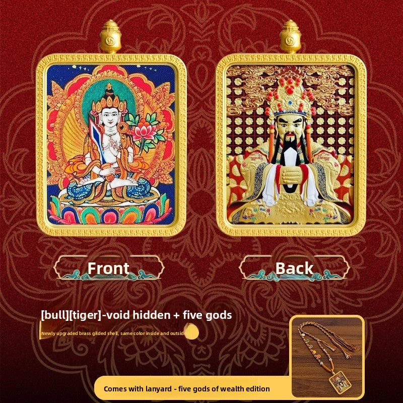 Eight Great Guardian Deities and Free Will Vajra Pendant