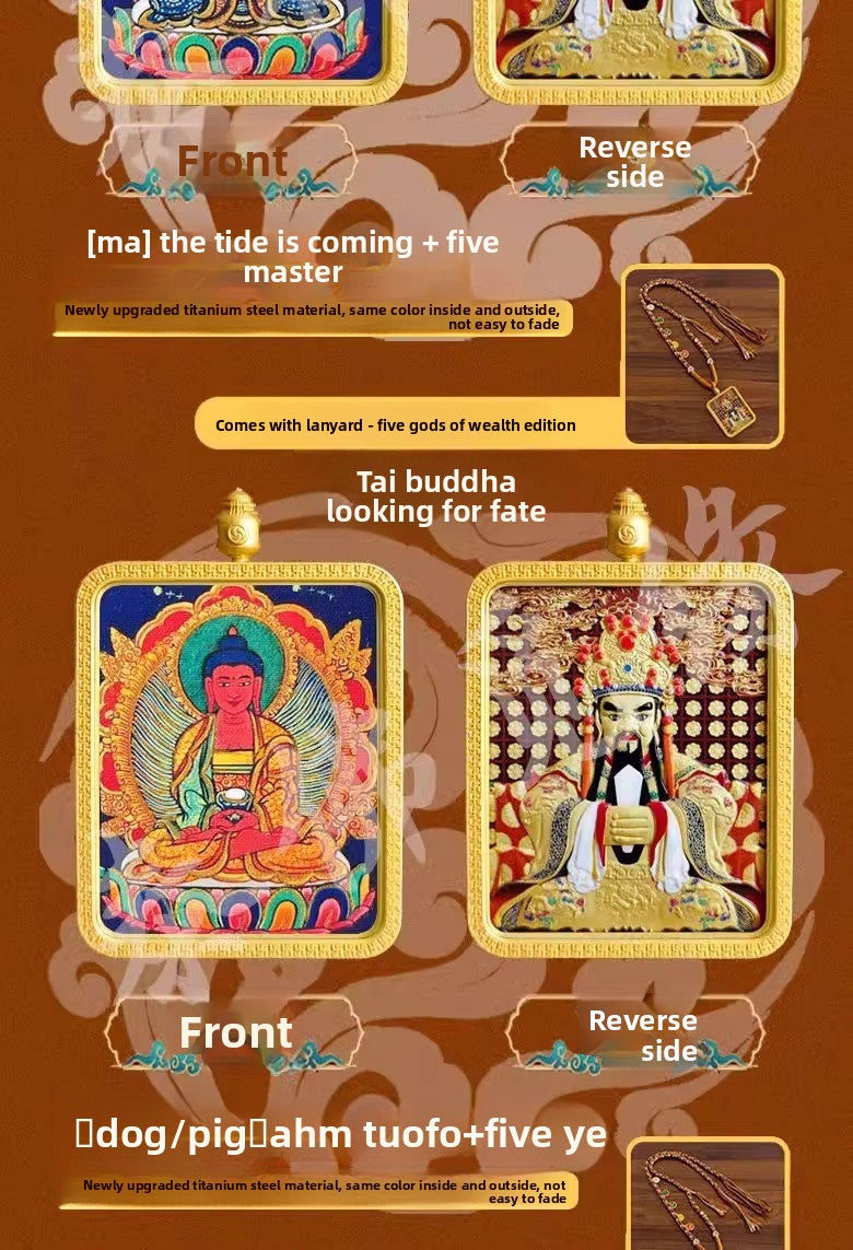 Eight Great Guardian Deities and Free Will Vajra Pendant
