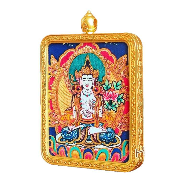 Eight Great Guardian Deities and Free Will Vajra Pendant