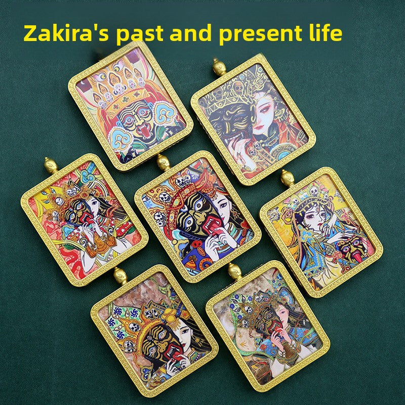 Alloy Thangka Box Featuring  Gilded Thangka